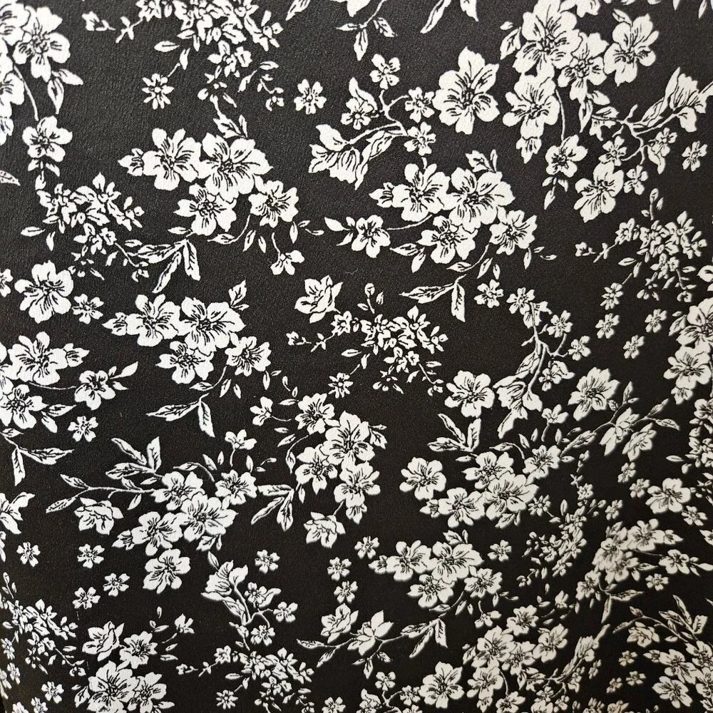 Nine Eight New York Tunic Womens Size XL Black White Floral Top Long Sleeve - Picture 6 of 9